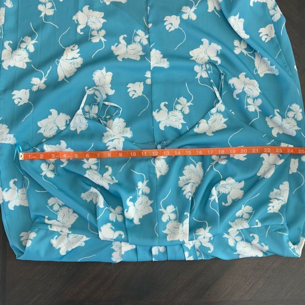 CHELSEA 28 Floral Faux Wrap Dress In Teal-White Melt Size 1X NEW - Picture 13 of 16